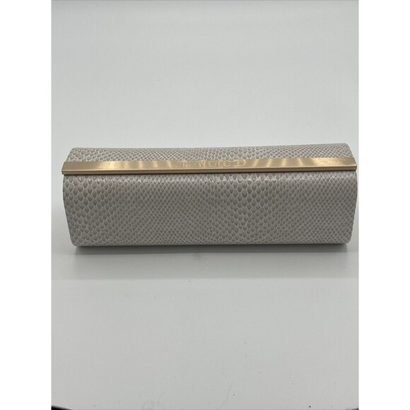 Jimmy Choo Ivory Snakeskin Hardshell Sunglasses Eyeglass Medium Case with Cloth - Picture 5 of 6